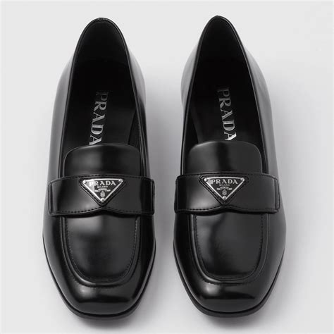 prada brushed leather loafers brown|unlined brushed leather loafers prada.